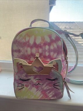 Fashion Nova Kids Tie-Dye Cat Princess Mini Backpack - Pink Yellow
